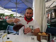 The temperatures down in Pamplona and the surrounding valley hit 40 during our stay, Sangria is a helping hand.