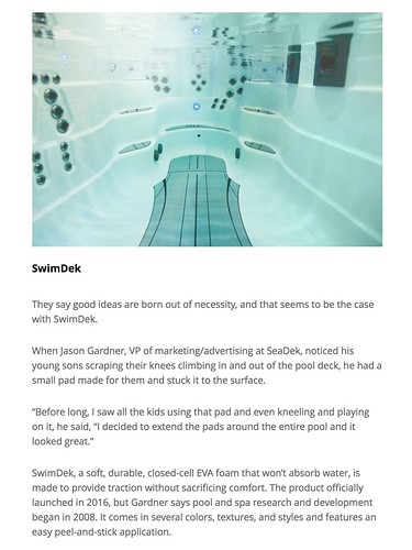 SwimDek Featured in PSN’s Innovative Products for 2017
