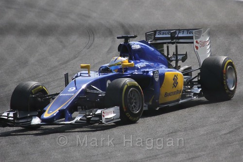 Marcus Ericsson's Sauber during the 2015 Belgium Grand Prix