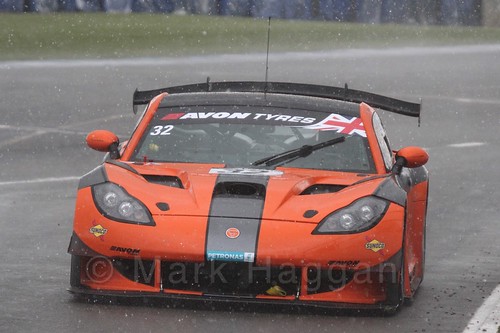 The Team LNT Ginetta G55 GT3 of Mike Simpson and Steve Tandy in British GT Racing at Donington, September 2015