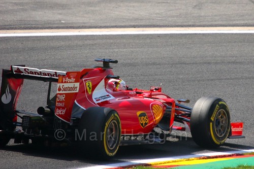 Sebastian Vettel in Free Practice 2 for the 2015 Belgium Grand Prix