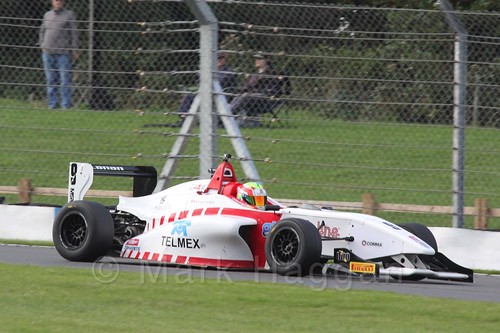 Lanan Racing's Rodrigo Fonseca in BRDC F4 Race 3 at Donington Park, September 2015