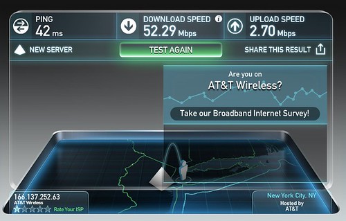 Speed test over ATT LTE with USB Connect by Wesley Fryer, on Flickr
