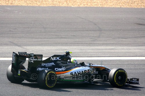 Sergio Perez in Free Practice 2 for the 2015 Belgium Grand Prix