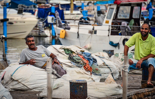Arab Fishermen in Akko, Israel