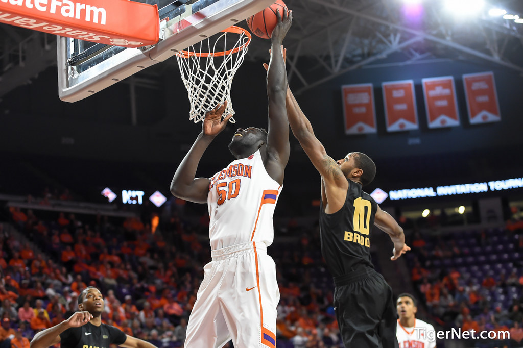 Clemson Basketball Photo of Sidy Djitte and oakland and nit