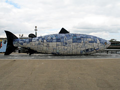 Belfast: huge Delft blue fish