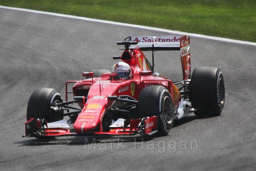 Sebastian Vettel in qualifying for the 2015 Belgium Grand Prix