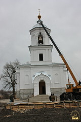 36. Consecrating and raising of the domes in Karmazinovka / Освящение и поднятие колоколов в Кармазиновке. 10 ноября 2010 г