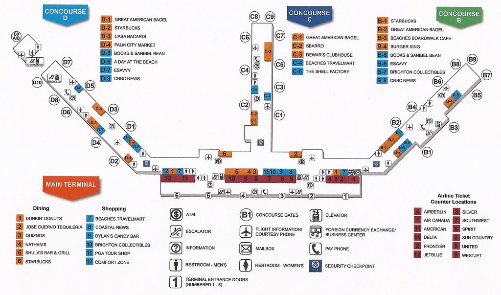 Airport Terminal Fort Myers Airport Map