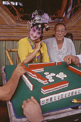 Mahjong game with a Chinese opera singer, Chengdu