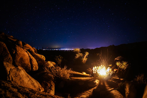 Campfire at Joshua Tree, California