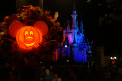 Mickey Head Pumpkin Wreath and Castle • <a style="font-size:0.8em;" href="http://www.flickr.com/photos/28558260@N04/22171613763/" target="_blank">View on Flickr</a>