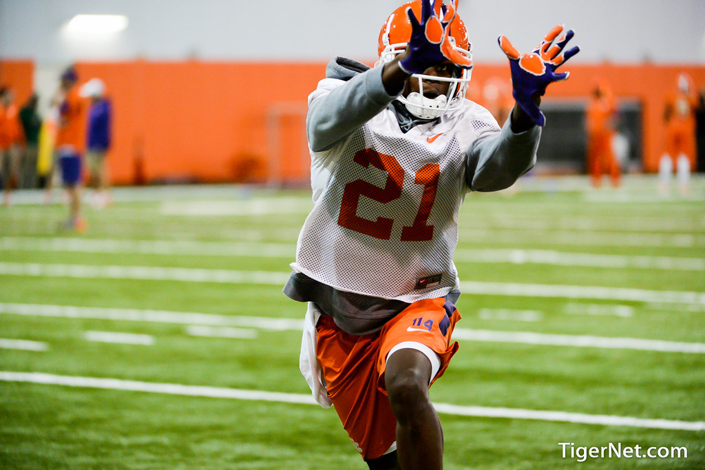 Clemson Football Photo of Adrian Baker and practice