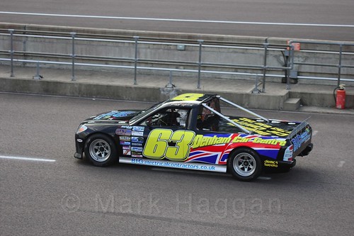 Phil White in the pits in Pick Up Truck Racing, Rockingham, Sept 2015