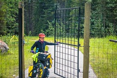 The Bow Legacy Trail has a number of gates to pass through.