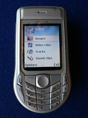 Mobile Phone showing multimedia options