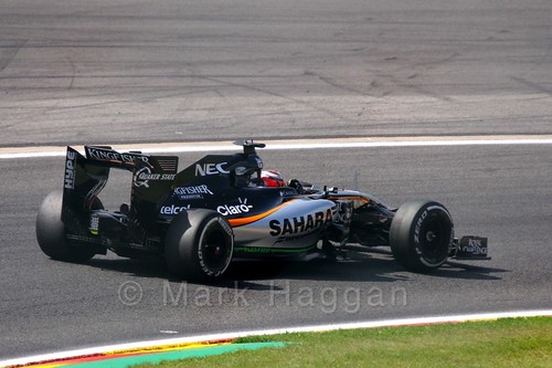 Nico Hulkenberg in Free Practice 2 for the 2015 Belgium Grand Prix