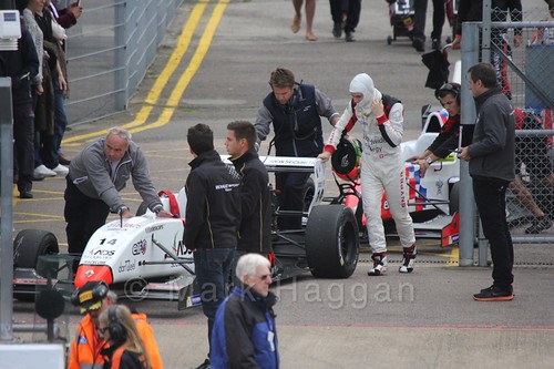 Louis Deletraz heading for the grid for the first Renault 2.0 race at Silverstone 2015