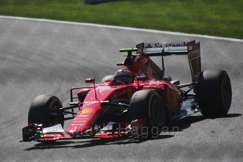 Kimi Raikkonen in Free Practice 3 for the 2015 Belgium Grand Prix