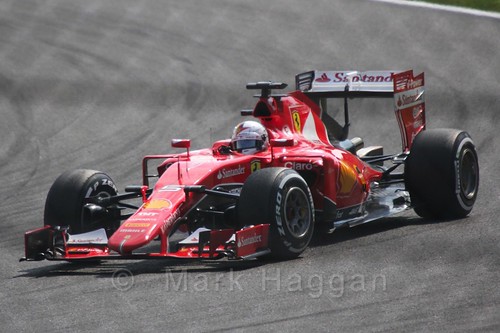 Sebastian Vettel in qualifying for the 2015 Belgium Grand Prix