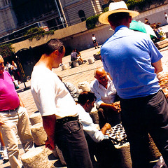 Playing chess at Keleti train station