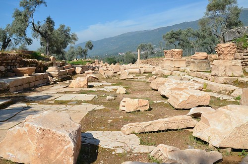 The street leading to the entrance to the Agora, Nysa on the Maeander, Turkey