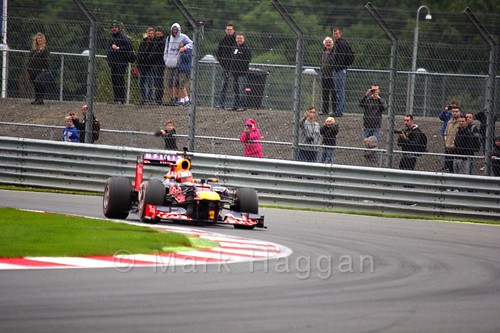 Antonio Felix da Costa takes the Red Bull F1 car for a spin at the WSR