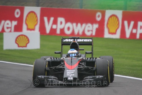 Fernando Alonso in the 2015 Belgium Grand Prix