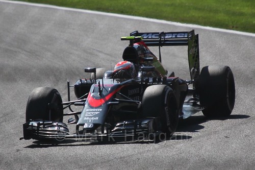 Jenson Button in Free Practice 3 for the 2015 Belgium Grand Prix