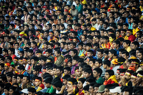 Fans at a Soccer Match in Kolkata, India