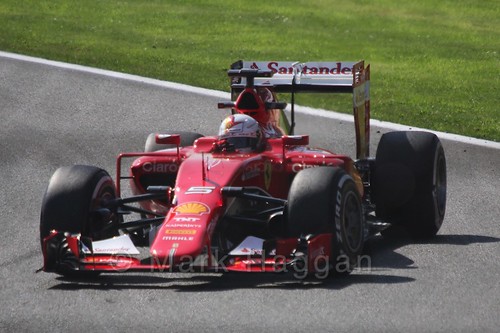 Sebastian Vettel in Free Practice 1 for the 2015 Belgium Grand Prix