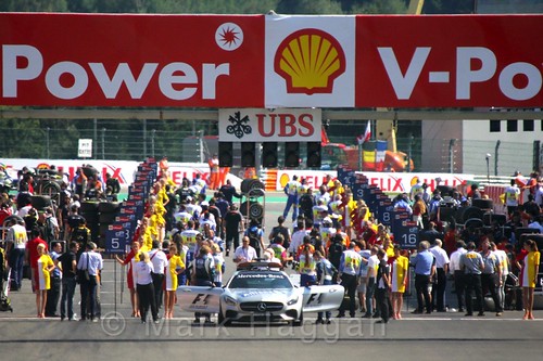 The grid for the GP2 Feature Race at the 2015 Belgium Grand Prix