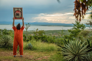 Shepard Fairey Sign at Guantánamo Bay