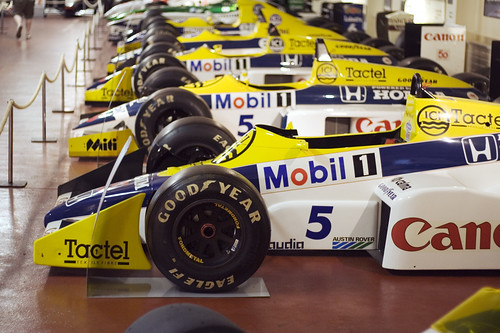 Line of Nigel Mansell's Williams F1 Cars