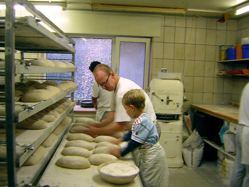 in the bakery: father and son