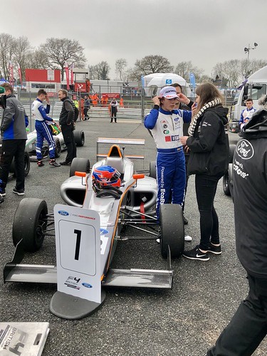 Ayrton Simmons wins Race Three at the British F4 event at Brands Hatch, April 2018