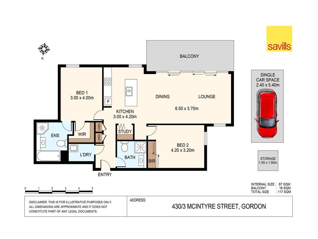 430/3 McIntyre Street, Gordon NSW 2072 floorplan