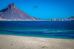 Friends kite surfing in San Carlos