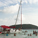 Yacht "Nicolette One" was thrown ashore on the Nai Harn beach Phuket