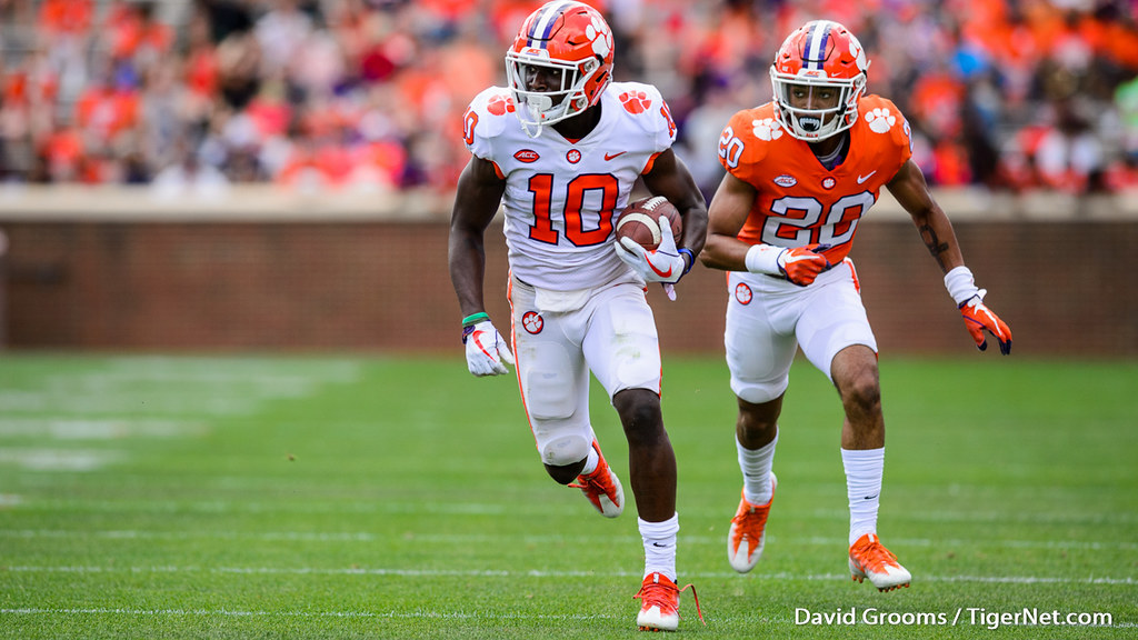 Clemson Football Photo of Derion Kendrick and springgame