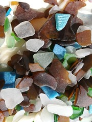 Some of the sea glass that we found during our walks.