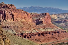 The Waterpocket Fold and Mountain Peaks of the Henry Mountains (Capitol Reef National Park)