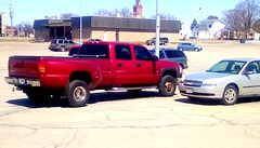 Large red pickup truck - HTT 365/178