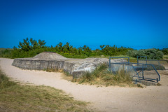 There are a lot of bunkers along the Normandy coast that were used during the war.