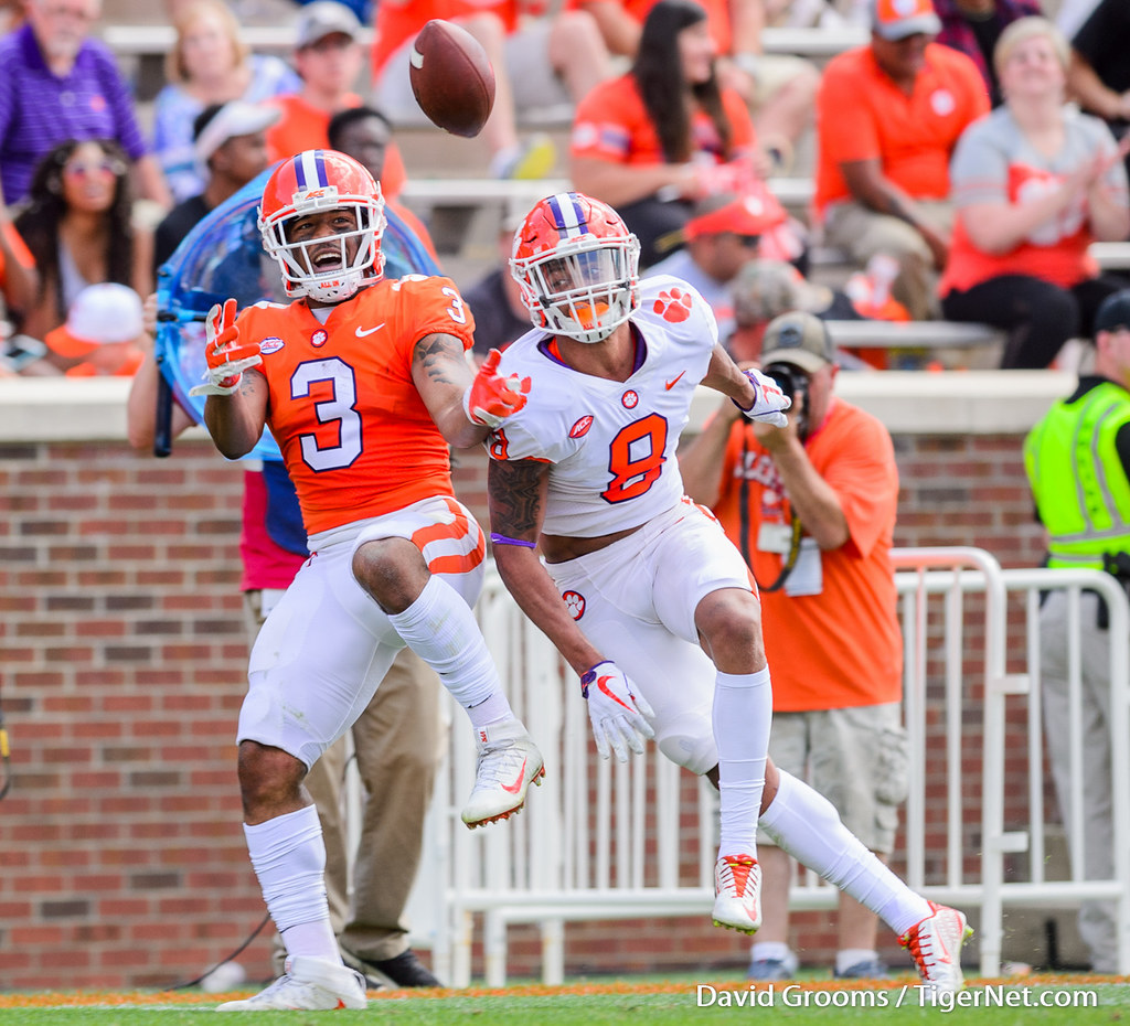 Clemson Football Photo of AJ Terrell and Amari Rodgers and springgame