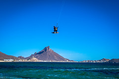 Our friend David getting big air while kite surfing in San Carlos.