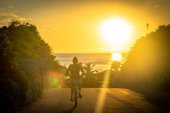 Highborne Cay has bikes available for use.  We explored the island and enjoyed some sunset views too.
