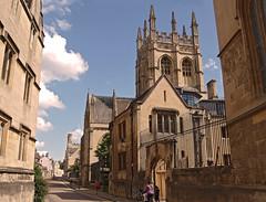 The tower of Merton College Chapel, Merton Street. Oxford