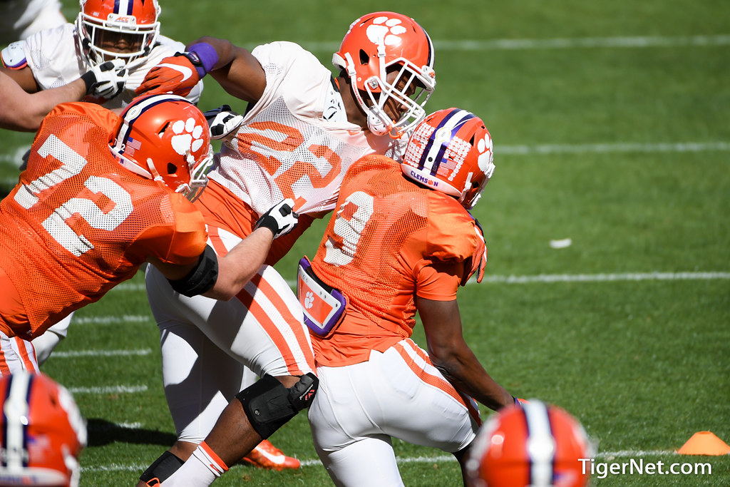 Clemson Football Photo of Travis Etienne and Xavier Kelly